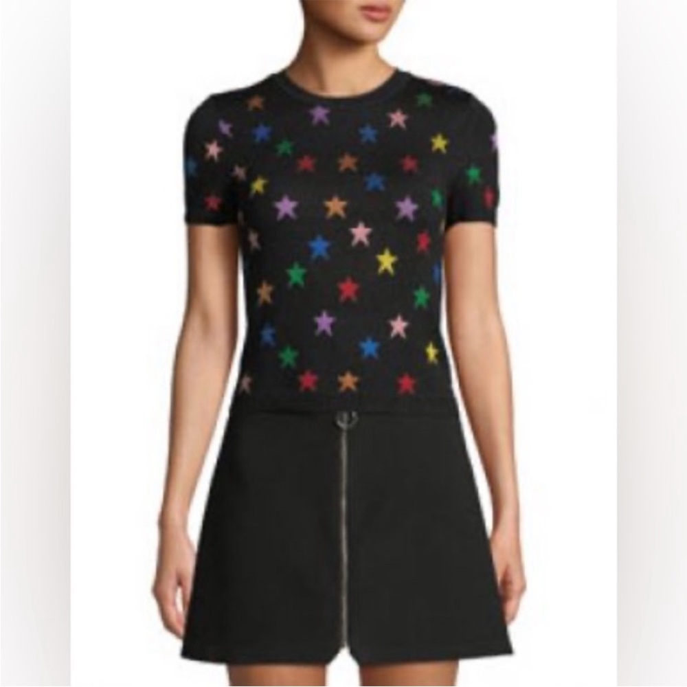 Alice + Olivia Black Star Pattern Sweater
